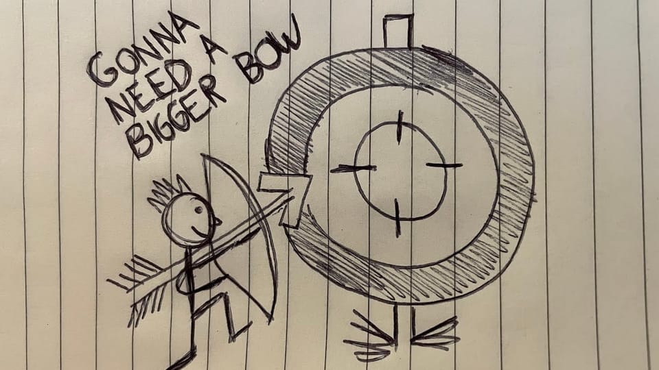 An Archer with a massive bow
